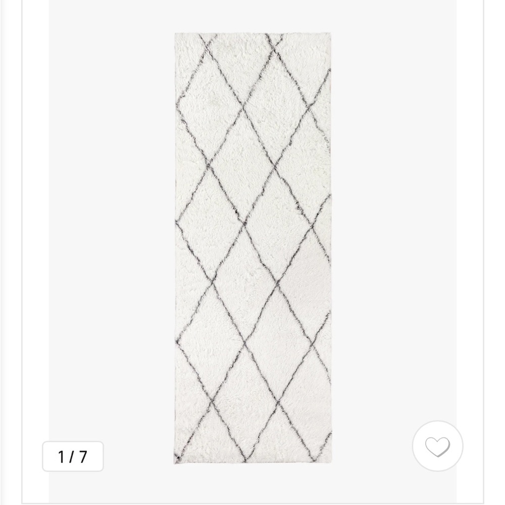 Ruggable Moroccan Diamond Plush Rug 2.5’ x 7’ Runner